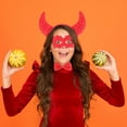 thumbnail image 3 of Skeleteen Devil Costume Accessory Set - Demon Costume Accessories Kit Includes Headband Horns, Mask and Bowtie, 3 of 5
