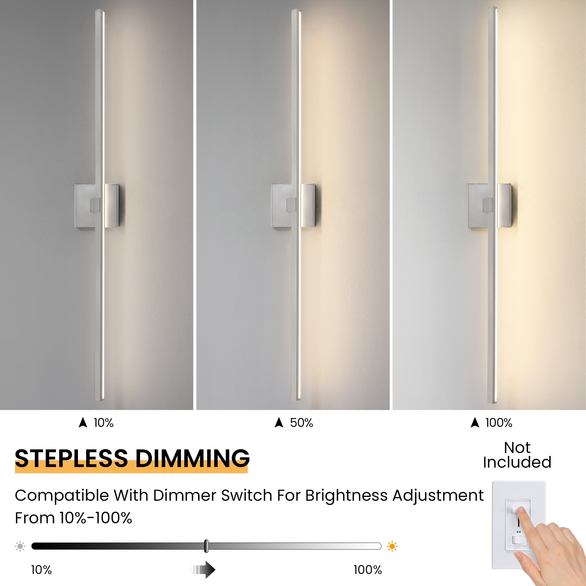 Modern Vanity Lighting Fixtures 39 Inch Bathroom Vanity Lights Over Mirror Wall Sconce for Bathroom Brushed Nickel Warm Lighting Bath Wall Sconce