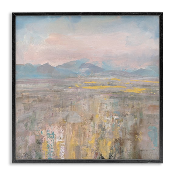 Stupell Industries Modern Abstract Mountain Landscape Soft Blue Brown Pink Black Framed Giclee Art, 12 x 12, by Danhui Nai