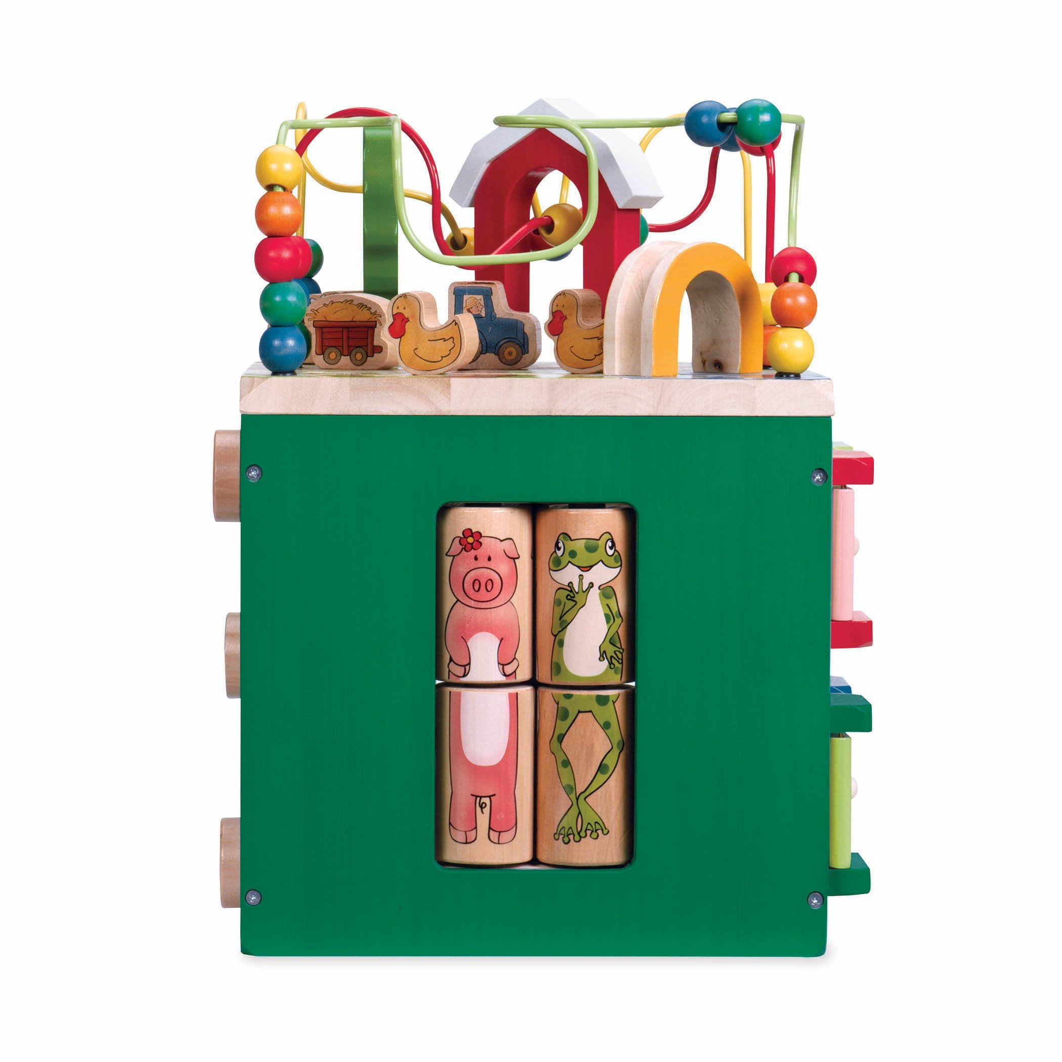 battat wooden activity cube