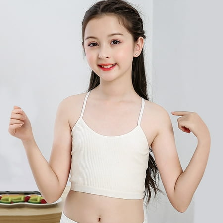 

Holiday Savings! Kids Girls Underwear Cotton Bra Vest Children Underclothes Sport Undies Clothes White