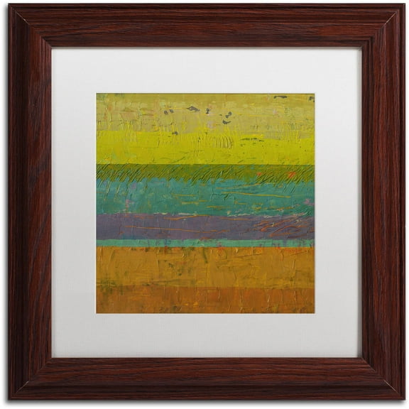 Trademark Fine Art "Chartreuse Line" Canvas Art by Michelle Calkins, White Matte, Wood Frame