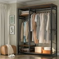 thumbnail image 2 of Garment Rack Freestanding Closet Organizer,Heavy-duty Wardrobe Closet with Shelves for Storage,Metal Clothing Rack for Bedroom, 2 of 7
