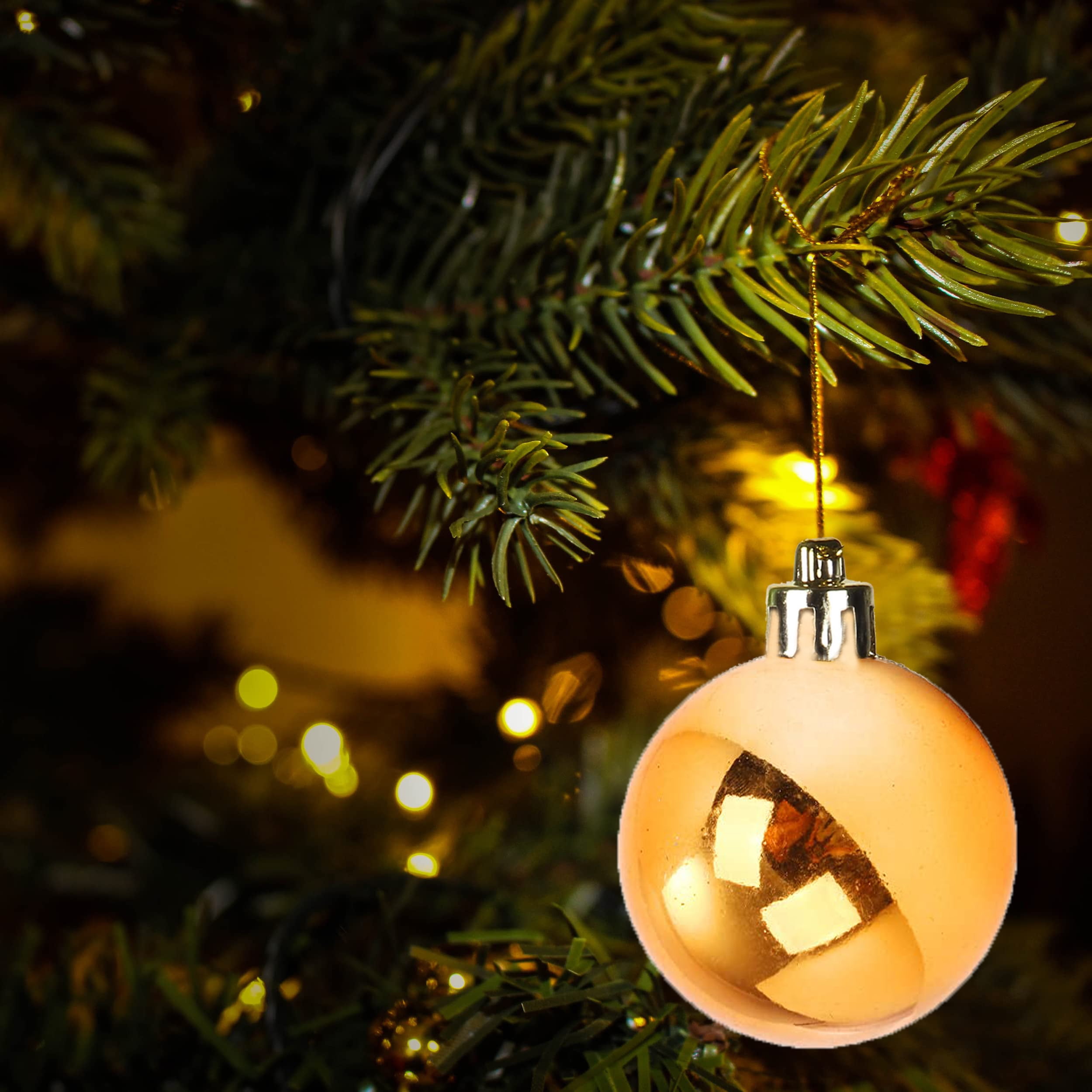 Botrong 24Pcs Christmas Tree Balls Ornaments for Xmas Christmas Tree 30mm/1.18" Shatterproof Christmas Tree Decorations Hanging Ball for Holiday Wedding Party Christmas Decorations