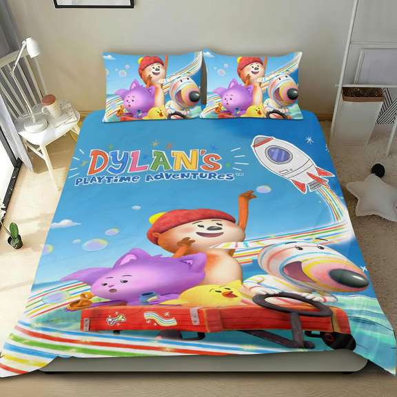Dylan's Playtime Adventures Themed Bed Sheet Set Three Piece Set 36X75Inches Comfortable And Skin Friendly Unique Design Creating A Star Studded Night
