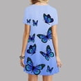 thumbnail image 4 of SMihono Robe d'Été Grande Taille pour Femmes 2023 Mode à Manches Courtes Imprimée Col Rond Robe Mini Ample pour Dames, 4 of 6