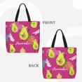 thumbnail image 2 of Disketp Pink Green Avocado Bolsa Tote de Lona para Mujer, Bolso de Hombro y Cruzado con Cierre de Cremallera, 2 of 7