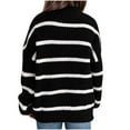 thumbnail image 6 of 2025 Women's Oversized Turtleneck Striped Pullover Sweaters Cowl Neck Long Sleeve Winter Loose Chunky Knit Sweater, 6 of 7