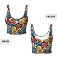 thumbnail image 6 of Goofa American Football Printed Sports Bras for Women, High Impact Running Bra Workout Crop Tank Tops Longline Sports Bra Push up-Medium, 6 of 9