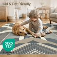 thumbnail image 4 of ODIKA 8'x10' Washable Area Rug Durable, Non-Slip Entry Grey Neutral Interlocking Angular Motif Contemporary Entryway for Living Room, Under Sectional, Family, 4 of 7