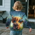 thumbnail image 4 of Uorisanigo Toddler Girl Crewneck Sweatshirt Kids Ruffled Shoulder Long Sleeve Cute Baby Highland Cow Sweater for Kids Fall Fashion Pullover Tops Size 1-2, 4 of 7