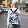 thumbnail image 7 of JIALIOU Mini Backpack Purse for Women Quilted Casual Daypack Small Travel Shoulder Bag, Watercolor Eye with Butterfly, 7 of 7