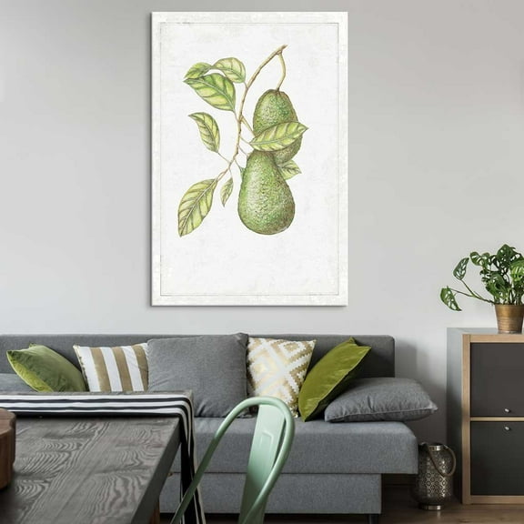 wall26 - Canvas Wall Art - Hand Drawn Green Avocado Fruit Tree Series Artwork - Giclee Print Gallery Wrap Modern Home Art Ready to Hang - 24x36 inches