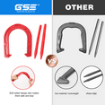 thumbnail image 5 of GSE Games & Sports Expert Throwing Rubber Horseshoes Game Set with Post and Plastic Stakes. Great for Kids & Adults Indoor/Outdoor Game, Otdoor Lawn, Backyard Play, 5 of 8