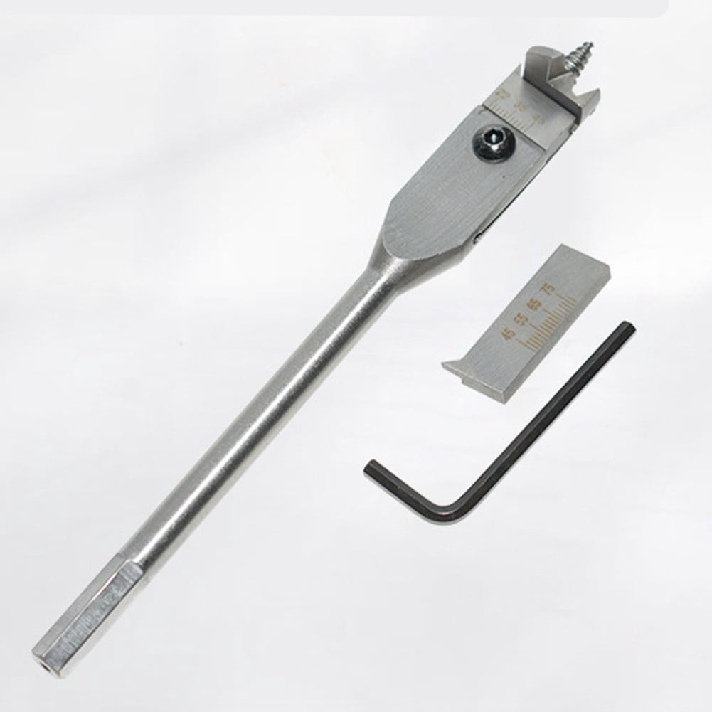 15-45mm 22-75mm Adjustable Spade Bit Tool Flat Woodworking Drill Bits Set Silver For Different Woodworking Needs​ Hole Opener