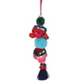 thumbnail image 3 of Northlight 6.25" Blue and Red Bohemian Christmas Pom Pom Ornament, 3 of 3