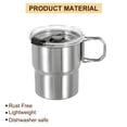 thumbnail image 3 of Uxcell 1 paquete de tazas de acero inoxidable 304 con asa y tapa, vasos de agua de metal de doble pared de 10 oz, 3 of 7