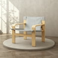thumbnail image 2 of Mid-Century Linen Accent Chair - 250lb Capacity - Detachable Washable Cover - Wide Armrests, 2 of 13