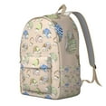 thumbnail image 2 of Floral Hedgehog Backpack – Artistic Cartoon Forest Night Pattern with Cute Adorable Print and Aesthetic Design for Students, 2 of 5