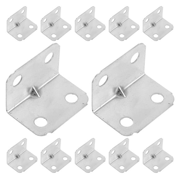 LOLIPPYY 50Pcs Silver Metal Angle Brackets Wood Corner Brace for Furniture Support
