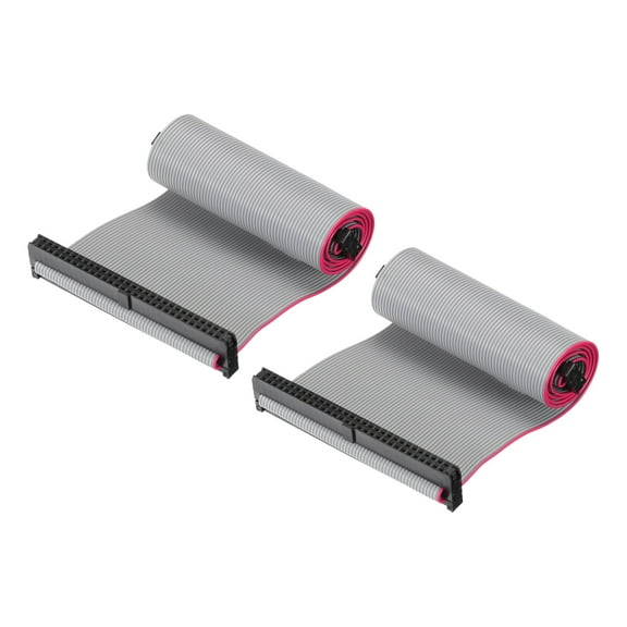 IDC 60Pin Flat Ribbon Cable, 2.0mm Pitch FC to FC Connector 30cm Length Grey Jumper Wire Computer DVD, 2Pcs