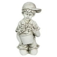thumbnail image 1 of Exhart Solar Boy with Flower Pot Garden Statuary, 15 inch, Resin, Natural, 1 of 7