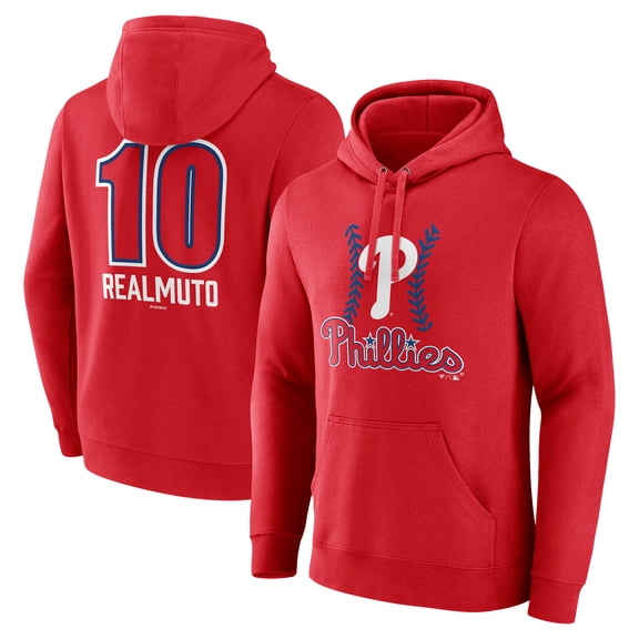 Men's J.T. Realmuto Red Philadelphia Phillies Fastball Player Name & Number Pullover Hoodie