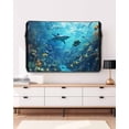 thumbnail image 3 of Ocean Shark Outdoor TV Cover 70 to 75 inch Underwater World Coral Fish Summer Fantasy Waterproof Dustproof TV Covers for Outside with Zipper Remote Control Pocket Flat Screen Protectors, 3 of 7