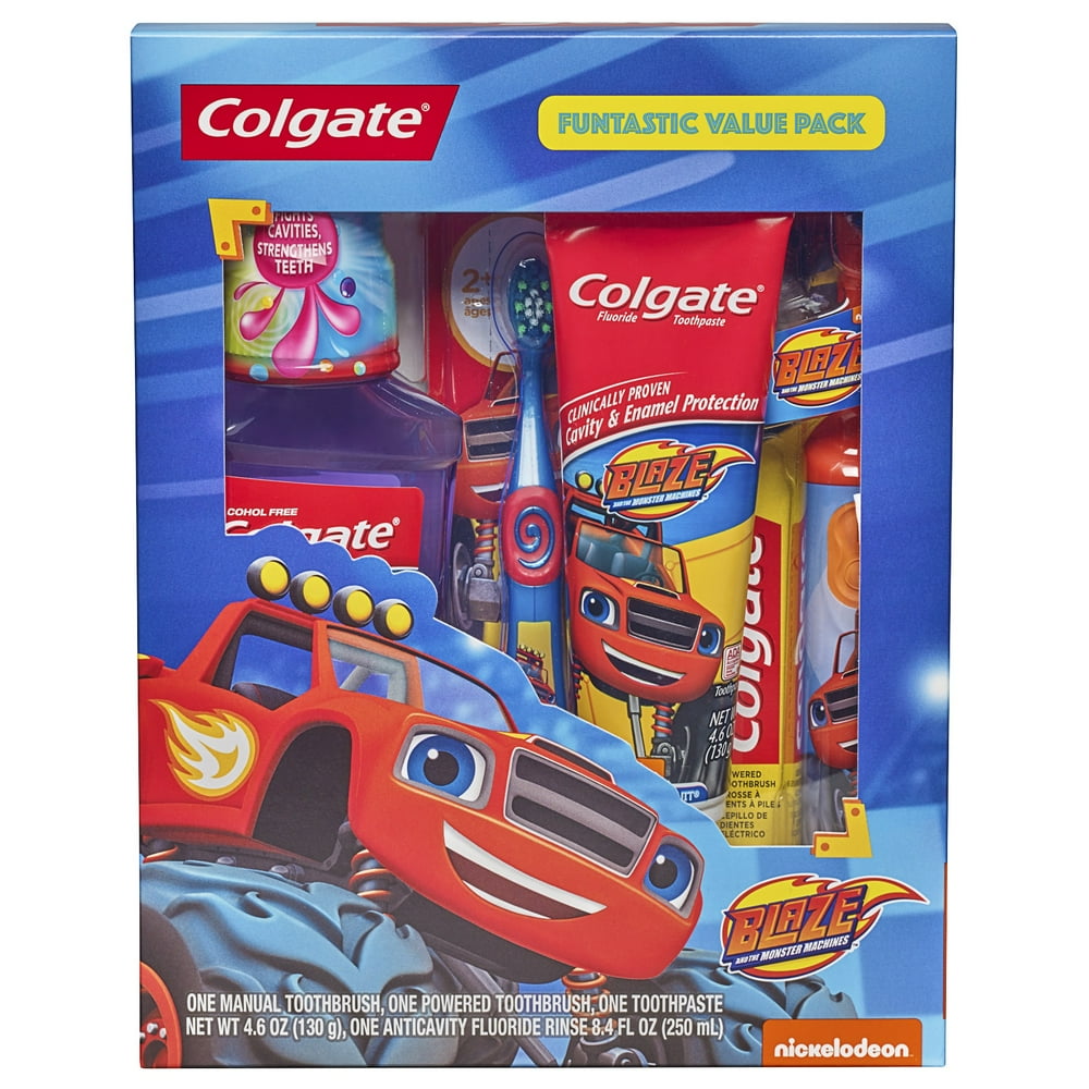 Colgate Kids Toothbrush, Toothpaste, Mouthwash Gift Set Blaze and the