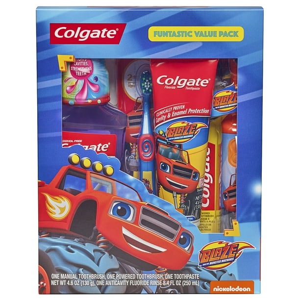 Colgate Kids Toothbrush, Toothpaste, Mouthwash Gift Set Blaze and the