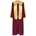 thumbnail image 3 of Raenseen Robe de Chorale Unisexe de Luxe à Col en V à Manches Longues Robe de Doctorat Costume de Juge Robe de Collation des Grades Bourgogne P, 3 of 7