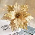 thumbnail image 4 of 26 cm flor artificial grandes decoraciones navideñas artificiales Poinsettia árbol grande Glitter Poinsettias flores de Navidad, 4 of 4
