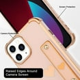 thumbnail image 4 of Designed for iPhone 14 Pro Case with Strap Luxury Love Heart Plating Gold Bumper Phone Cover Wristband Kickstand [Reinforced Corners] Shockproof Anti-Scratch Slim Case for Women-Pink, 4 of 4