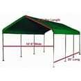 thumbnail image 2 of 12' X 20' Canopy Replacement Cover - for Frames 10' W X 20' L (See Diagram) Green Carport Replacement Top, 2 of 6