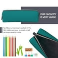 thumbnail image 5 of Yiaed Teal Print Leather Pencil Case - Leather Pen Pencil Holder - Elegant & Practical Pencil Pouch for Work & Office, 5 of 7