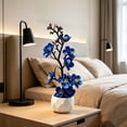 thumbnail image 4 of Potted Silk Fake Flowers Tabletop Decor, Small Artificial Plants Indoor with Adjustable Branches&Ceramic Pot for Tea Living Room Study Desk Home Decor, 4 of 6