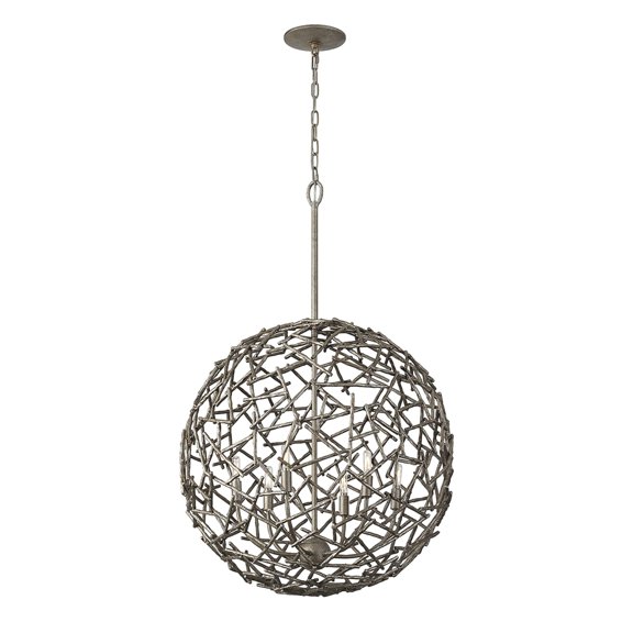 Campagne Luxe Six Light Pendant from the Hendren Collection