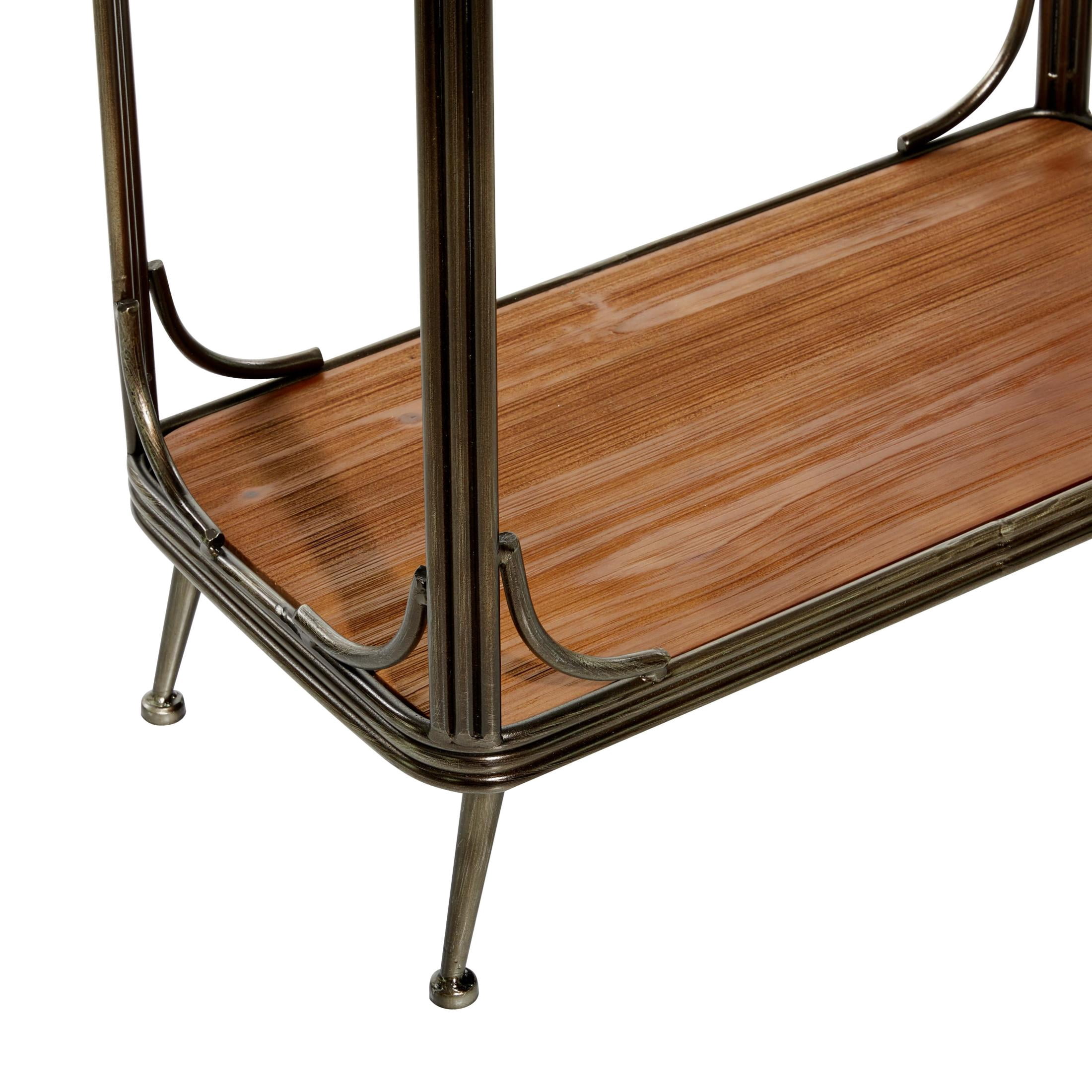 DecMode 24" x 71" Brown Wood 5-Tier Shelving Unit, 1-Piece