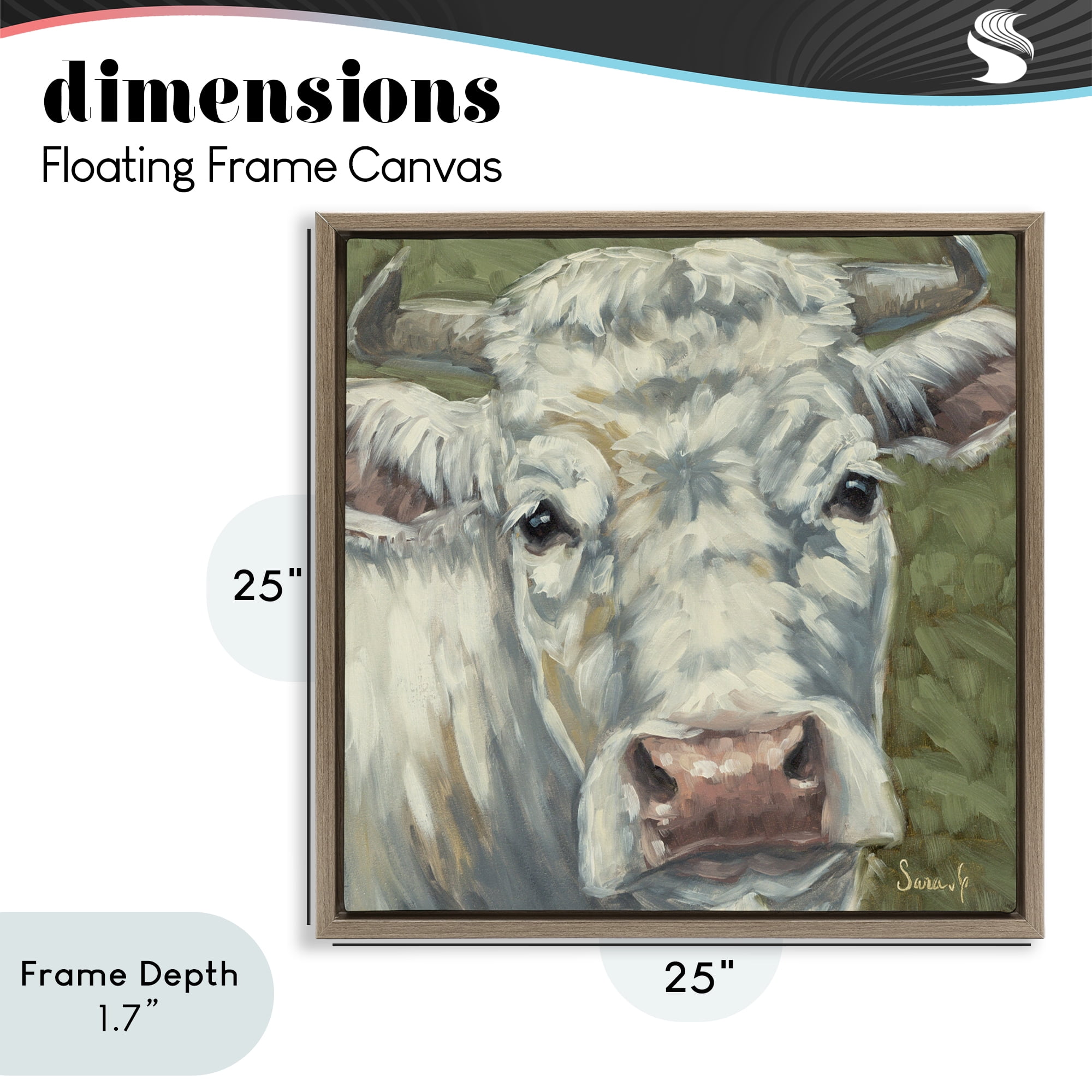 Stupell Industries Pearl Of The Pasture Brown Framed Floater Canvas Wall Art, design by Sara G. Designs