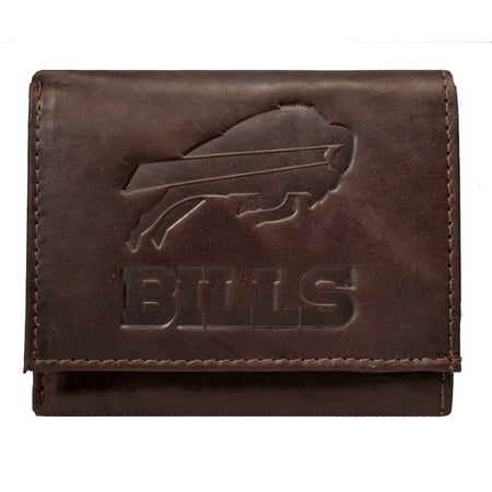 - Buffalo Bills NFL Embossed Logo Dark Brown Leather Trifold Wallet