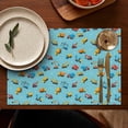 thumbnail image 4 of Cartoon Construction Vehicles Snowflakes Summer Placemats Table Placemats Set Of 6-Linen Kitchen Washable Placemats Table Mats 11.8"x17.7" Non-Slip Heat Resistant, 4 of 5