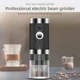 thumbnail image 4 of Tignapoo Portable USB Rechargeable Coffee Grinder with 5 Adjustable Settings, Gravity Sensor Auto-Stop, Transparent Bean Container, Stainless Steel Design for Home, Office, Travel, Camping - White, 4 of 7