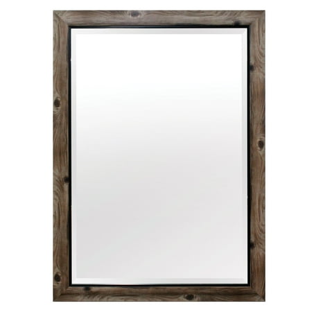 - Yosemite Home Gray Wood Frame with Black Trim Wall Mirror