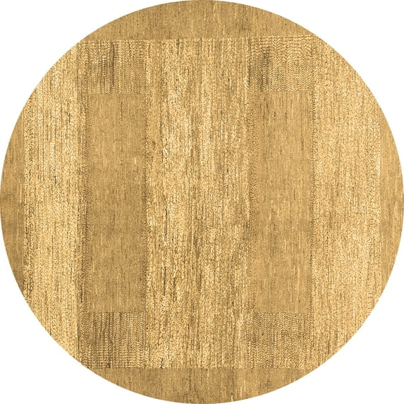 Ahgly Company Indoor Round Abstract Brown Contemporary Area Rugs, 3' Round