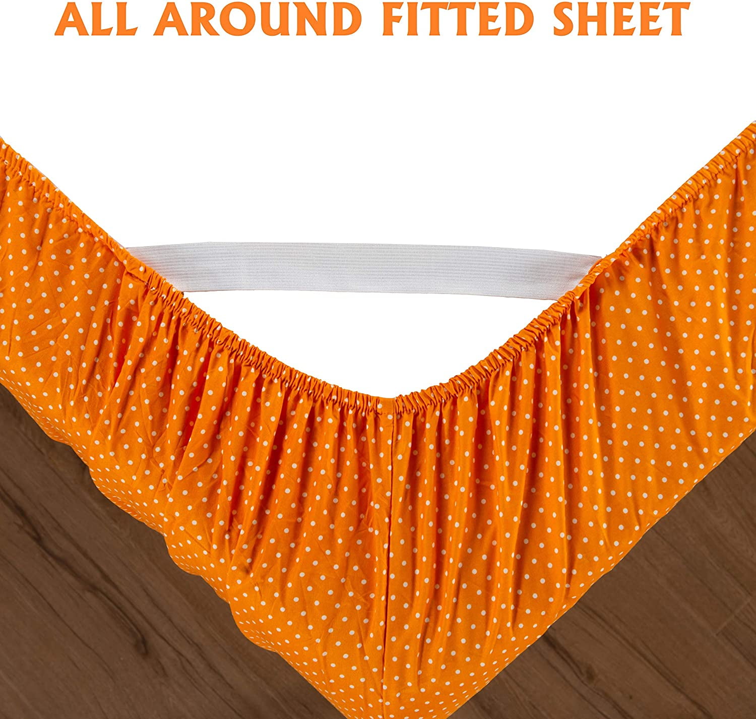 Polkadot Pattern PercaleBedding Set Queen Orange