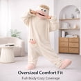 thumbnail image 6 of Big Mouth Monster Onesie – Funny Coral Fleece Loungewear Pajamas for Adults, Cozy Full-Body Sleepwear, Party & Halloween, 6 of 8