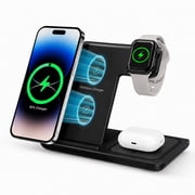 Wireless Charger iPhone Charging Station,3 in 1 Charger Stand Multiple Devices for Apple - iPhone 17 16e 16 15 14 Pro Max 13 12 11 - Watch 11 10 9 8 7 6 5 4 3 2 SE and Ultra Series - Airpods 4 3 Pro