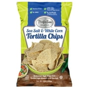 Perfection Snacks Sea Salt & White Corn Restaurant Style Tortilla Chips, 12oz Bag (3 Pack)