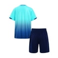 thumbnail image 2 of Rswnyirn Kids Boys Football Training Uniform Short Sleeve Shirts with Shorts Set Tracksuit Sky Blue 13-14, 2 of 7