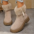 thumbnail image 4 of Wowcloth Plush Winter Boots for Women – Cozy Chunky Heel Short Shaft Snow Shoes with Faux Fur Lining & Non-Slip Thick Sole for Casual Outdoor Cold Weather Wear, 4 of 7